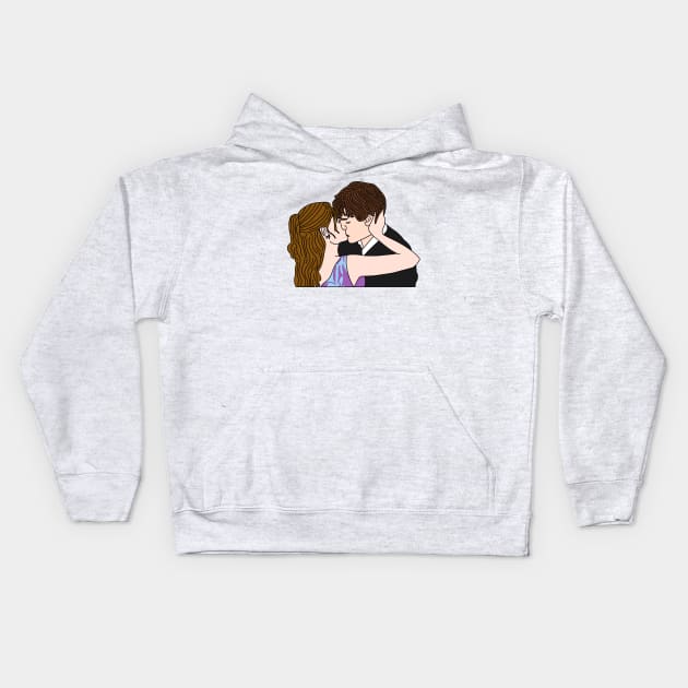 Jim and Pam First Kiss Kids Hoodie by Eclipse in Flames